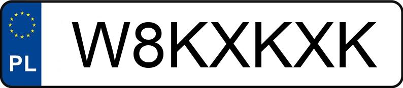 Numer rejestracyjny W8KXKXK posiada TOYOTA COROLLA