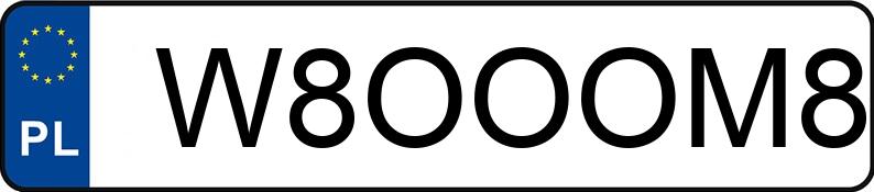 Numer rejestracyjny W8OOOM8 posiada BMW M8 COMPETITION