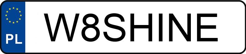 Numer rejestracyjny W8SHINE posiada AUDI A3 SPORTBACK Numer rejestracyjny W8SHINE posiada AUDI A3 SPORTBACK