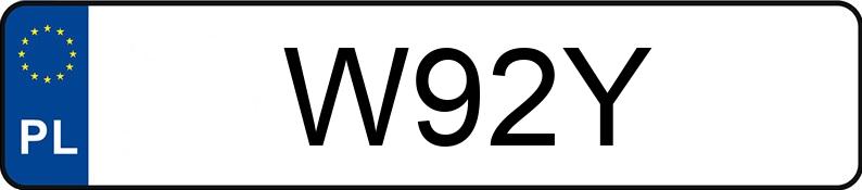 Numer rejestracyjny W92Y posiada BUICK SKYLARK
