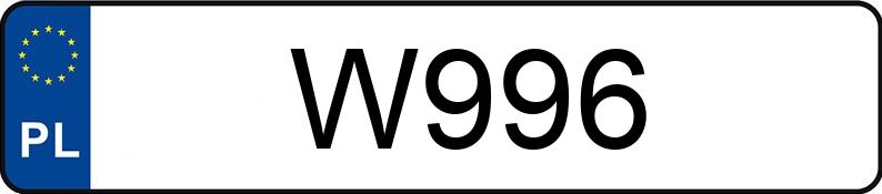 Numer rejestracyjny W996 posiada AUDI A3