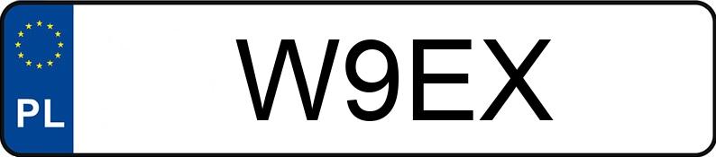 Numer rejestracyjny W9EX posiada BMW 320I