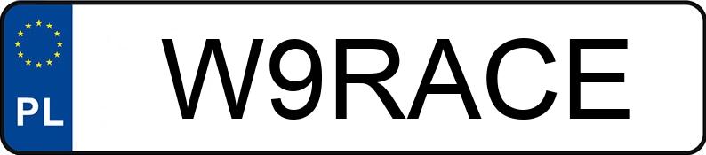 Numer rejestracyjny W9RACE posiada MERCEDES-BENZ CLA 45 AMG MR`16 E6 117 4Matic