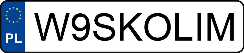 Numer rejestracyjny W9SKOLIM posiada  