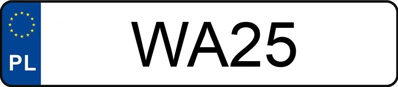 Numer rejestracyjny WA 25 posiada VOLKSWAGEN TRANSPORTER - WA25