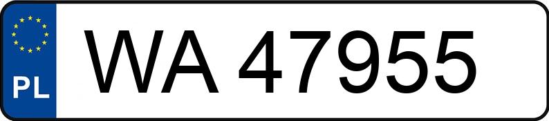 Numer rejestracyjny WA 47955 posiada MAZDA 6 2.0 D - WA47955