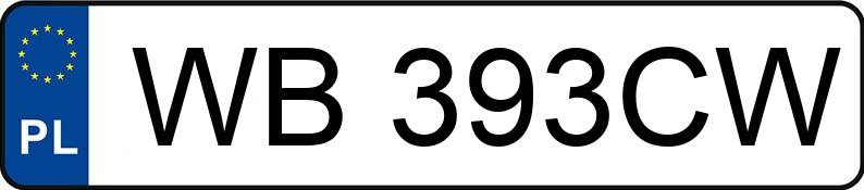 Numer rejestracyjny WB 393CW posiada VOLKSWAGEN GOLF - WB393CW