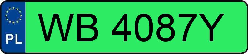 Numer rejestracyjny WB 4087Y posiada TESLA Model 3 MR`19 Long Range 75kWh CVT - WB4087Y