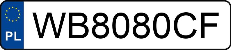Numer rejestracyjny WB8080CF posiada  
