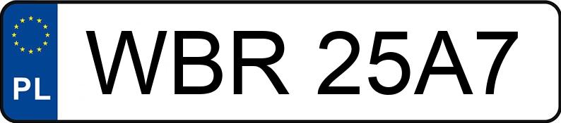 Numer rejestracyjny WBR 25A7 posiada MAZDA 6 - WBR25A7