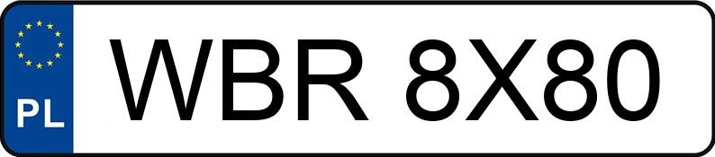 Numer rejestracyjny WBR8X80 posiada  