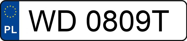 Numer rejestracyjny WD 0809T posiada TOYOTA COROLLA ZE1EE(EU,M) - WD0809T