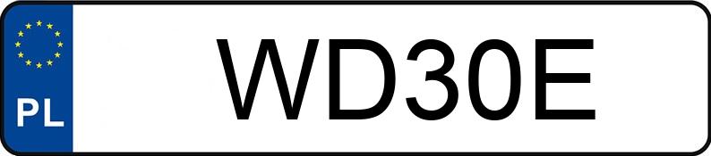 Numer rejestracyjny WD 30E posiada VOLKSWAGEN TRANSPORTER - WD30E