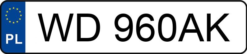 Numer rejestracyjny WD 960AK posiada PACTON --- - WD960AK