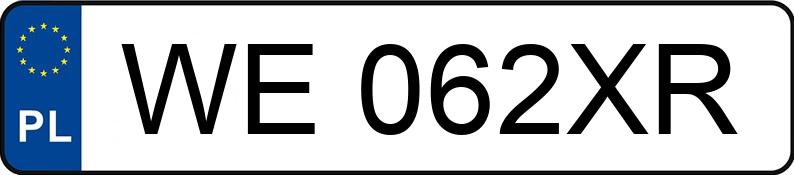 Numer rejestracyjny WE 062XR posiada TOYOTA YARIS - WE062XR