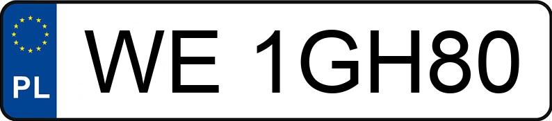 Numer rejestracyjny WE 1GH80 posiada SKODA OCTAVIA - WE1GH80