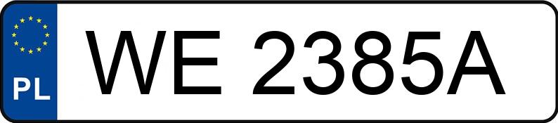 Numer rejestracyjny WE 2385A posiada TRABANT 601 - WE2385A