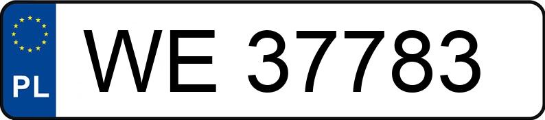 Numer rejestracyjny WE 37783 posiada TOYOTA STARLET 1,4 KAT - WE37783