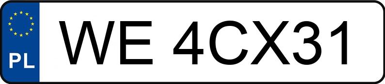 Numer rejestracyjny WE 4CX31 posiada SKODA OCTAVIA - WE4CX31 Numer rejestracyjny WE 4CX31 posiada SKODA OCTAVIA - WE4CX31