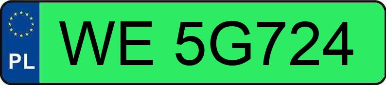 Numer rejestracyjny WE 5G724 posiada KIA NIRO - WE5G724 Numer rejestracyjny WE 5G724 posiada KIA NIRO - WE5G724