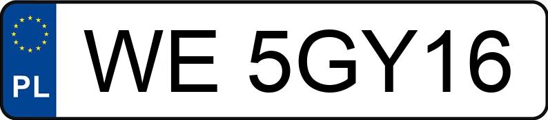 Numer rejestracyjny WE 5GY16 posiada TOYOTA TOYOTA COROLLA - WE5GY16