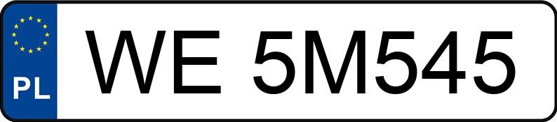 Numer rejestracyjny WE 5M545 posiada BMW 545I - WE5M545