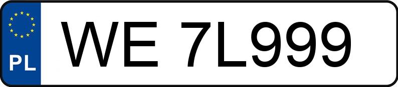 Numer rejestracyjny WE 7L999 posiada BMW M 3 3.0 MR`22 E6d/e G80 xDrive Competition Step - WE7L999