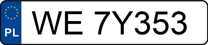 Numer rejestracyjny WE 7Y353 posiada TOYOTA COROLLA - WE7Y353