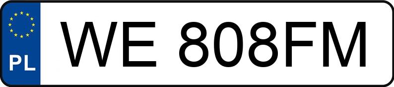 Numer rejestracyjny WE 808FM posiada SUZUKI SWIFT - WE808FM