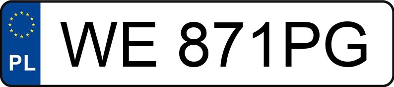 Numer rejestracyjny WE 871PG posiada TOYOTA AURIS - WE871PG