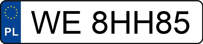 Numer rejestracyjny WE 8HH85 posiada TOYOTA YARIS - WE8HH85