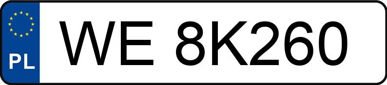 Numer rejestracyjny WE 8K260 posiada TOYOTA RAV4 - WE8K260