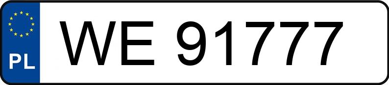 Numer rejestracyjny WE 91777 posiada FORD FOCUS - WE91777