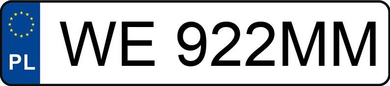 Numer rejestracyjny WE 922MM posiada FORD FOCUS - WE922MM
