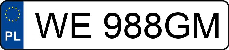 Numer rejestracyjny WE988GM posiada MITSUBISHI Galant 2.5i Kat. MR`97 Galant 2.5i Kat. MR`97