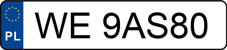Numer rejestracyjny WE 9AS80 posiada TOYOTA YARIS - WE9AS80 Numer rejestracyjny WE 9AS80 posiada TOYOTA YARIS - WE9AS80
