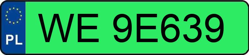 Numer rejestracyjny WE 9E639 posiada CUPRA BORN 170 KW 77/82 KWH - WE9E639
