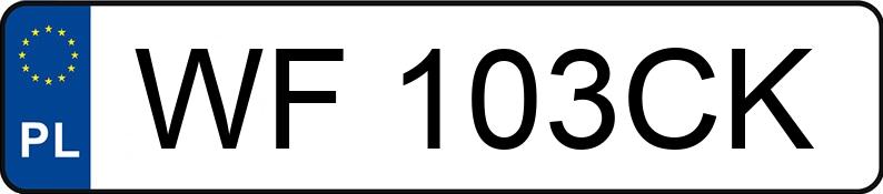 Numer rejestracyjny WF 103CK posiada FIAT PANDA - WF103CK