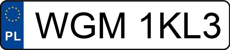 Numer rejestracyjny WGM 1KL3 posiada HONDA Civic 1.4 MR`01 E3 iLS - WGM1KL3