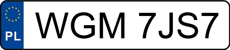 Numer rejestracyjny WGM 7JS7 posiada VOLKSWAGEN Transporter T5 4MOTION GP TDi MR`10 E5 3.2t Transporter T5 4MOTION GP TDi MR`10 E5 3.2t - WGM7JS7