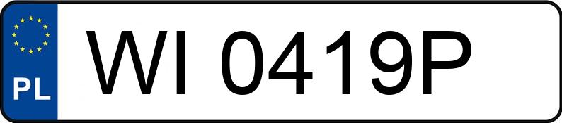 Numer rejestracyjny WI 0419P posiada TOYOTA VERSO - WI0419P