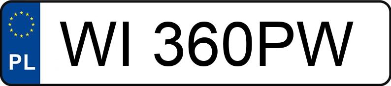 Numer rejestracyjny WI 360PW posiada FERRARI 360 Modena - WI360PW