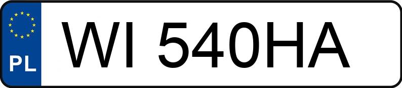 Numer rejestracyjny WI 540HA posiada VOLKSWAGEN GOLF - WI540HA