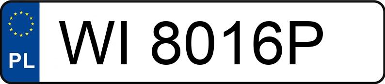 Numer rejestracyjny WI 8016P posiada TOYOTA COROLLA - WI8016P