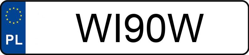 Numer rejestracyjny WI 90W posiada SAAB 9000 CD 2.3 Kat. CDi 16V - WI90W