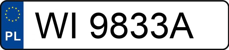 Numer rejestracyjny WI 9833A posiada SKODA  - WI9833A