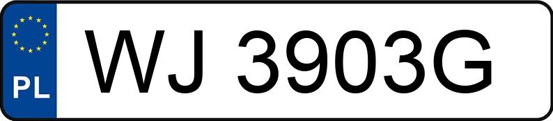 Numer rejestracyjny WJ 3903G posiada VOLKSWAGEN GOLF - WJ3903G