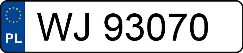Numer rejestracyjny WJ 93070 posiada CHEVROLET CRUZE - WJ93070