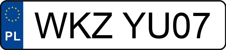 Numer rejestracyjny WKZ YU07 posiada TOYOTA TOYOTA COROLLA - WKZYU07