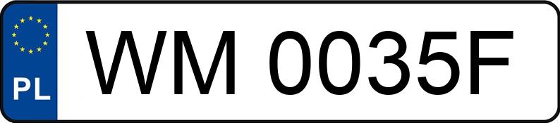 Numer rejestracyjny WM 0035F posiada SKODA OCTAVIA 1U - WM0035F